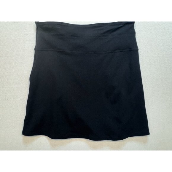 Athleta Moto Ponte Skirt Womens 2 Black Knit Mini A-Line Zipper Pockets Casual - Picture 8 of 9